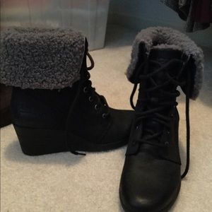 Waterproof UGG wedge booties.